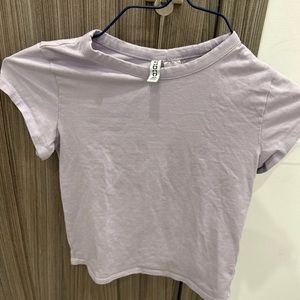 Purple crop tight shirt